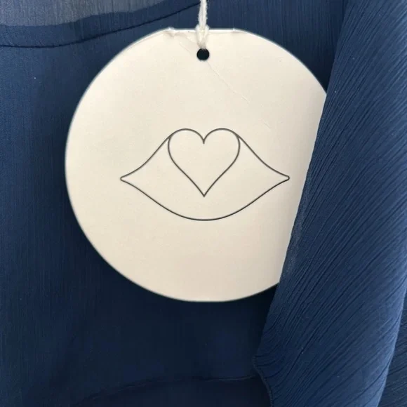 New SeeByChloe Blue Night Georgette Blouse - Picture 10 of 11